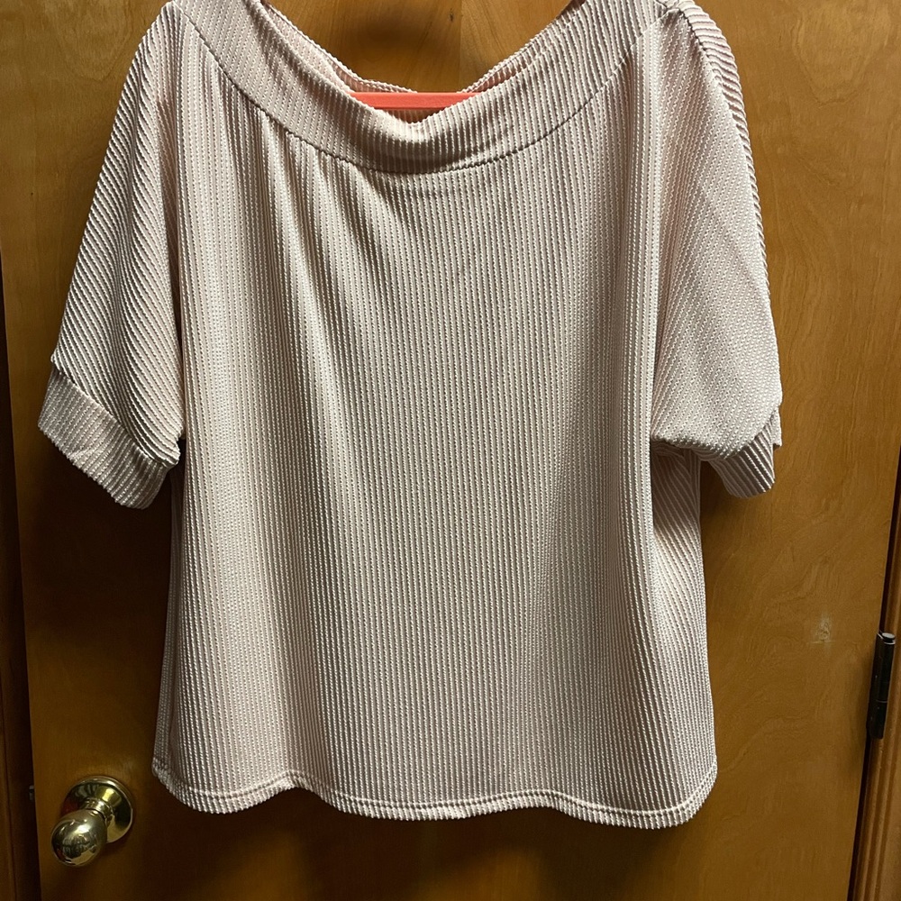 Women's Ribbed Cream Top - Picture 1 of 4